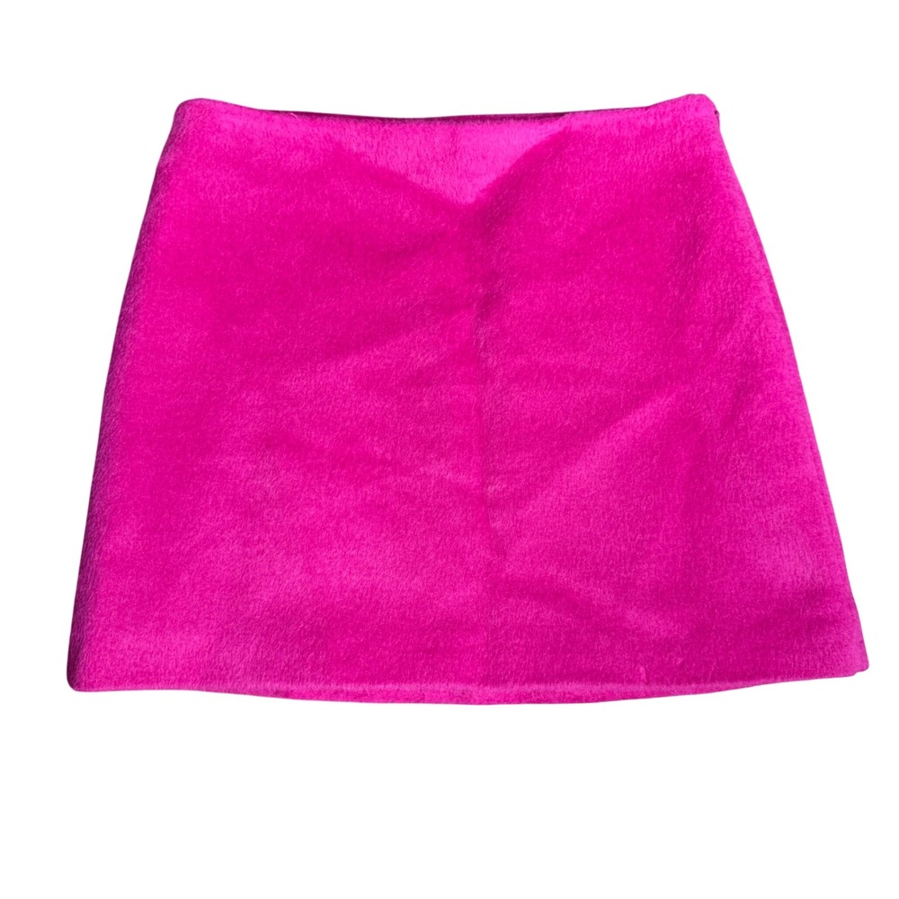 Helmut Lang Mini Skirt Womens 6 Pink Alpaca Wool Silk Lined Re-Edition HLW24670